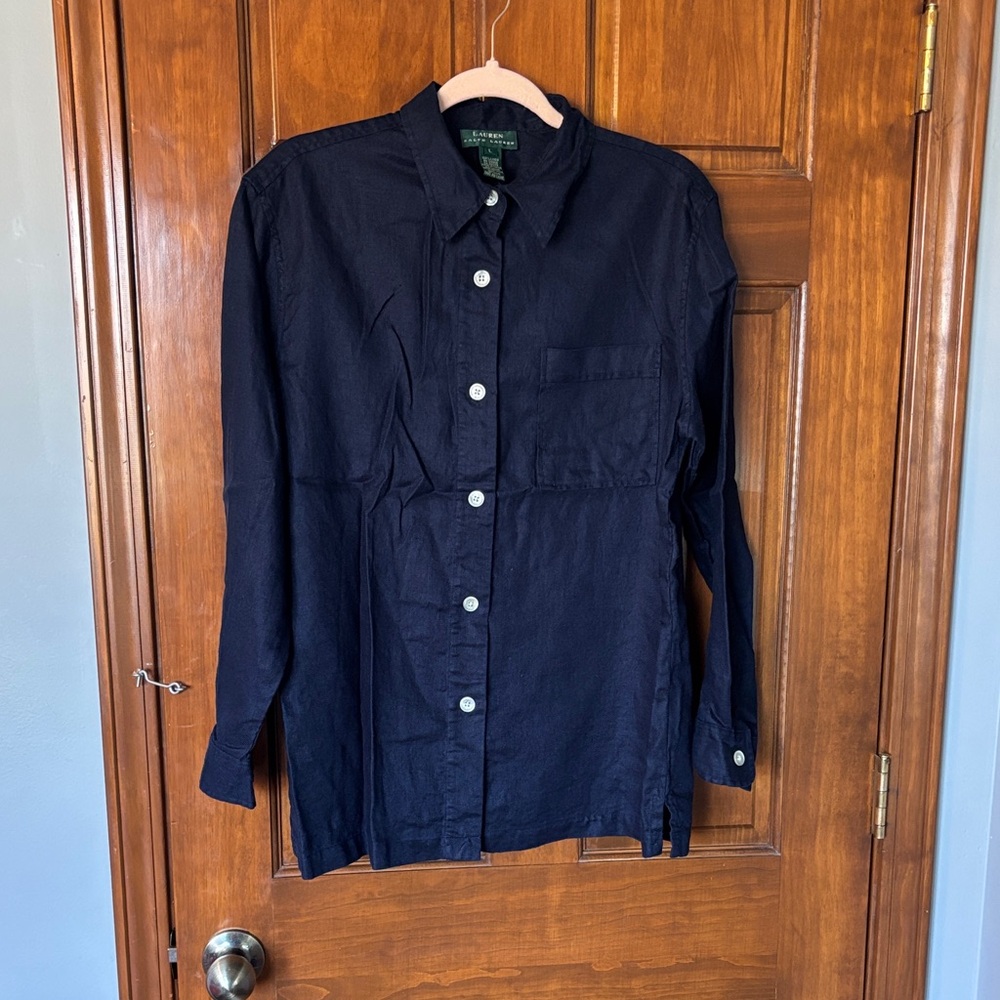 Ralph Lauren Men's Dark Blue Shirt Size Large